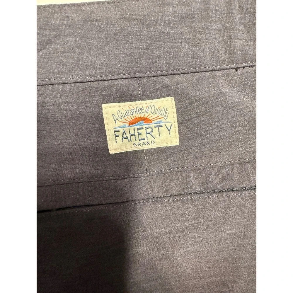 Faherty All Day Shorts Mens 40 Charcoal Gray Heather Hybrid Stretch MSC0013
